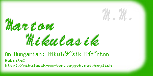 marton mikulasik business card